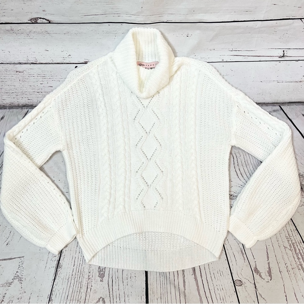 Crave Fame Turtleneck Sweater Off White Size Medium
